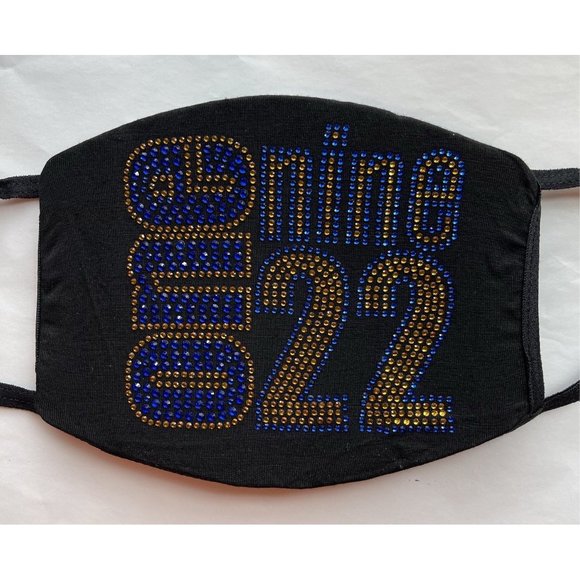 Sigma Gamma Rho 1922 Bling Rhinestone Face Mask - Picture 2 of 11